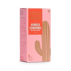 Woowoo Ribbed Condoms 12 Pack