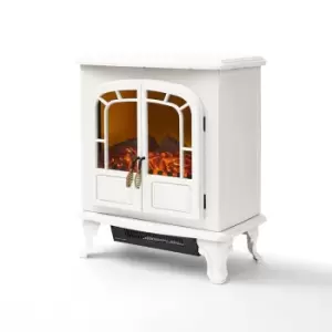 Warmlite Wingham 2KW Double Door Electric Fireplace Heater, white