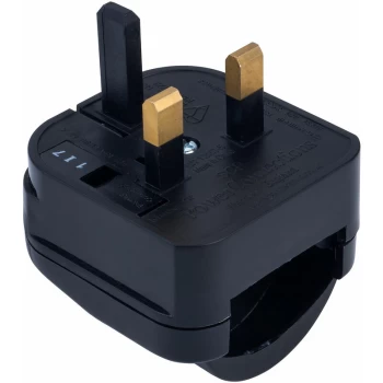 SCP-BK-R-5A Black Schuko Plug Converter No Earth Returnable 5A - Power Connections