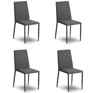 Julian Bowen Jazz Dining Chair 4 Pack - Slate Grey Linen