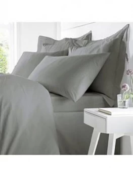 Catherine Lansfield Bianca Egyptian Cotton Double Fitted Sheet In Charcoal