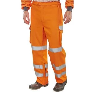 Click Arc Flash Trouser GORT Fire Retardant Hi Vis Orange 36 Tall Ref