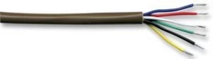 CQR Brown 0.182mm 6 Core 3 Pair Round Professional Copper PVC Intruder Burglar Alarm Security Cable - 100 Meter