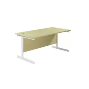 1600 X 800 Single Upright Rectangular Desk Maple-White