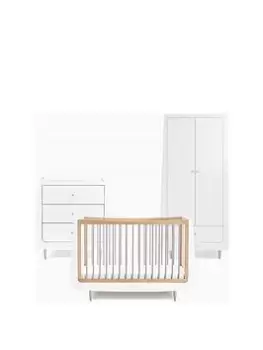 Snuz SnuzKot Skandi 3 Piece Nursery Furniture Set - White/Grey