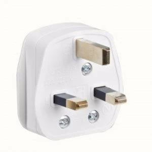 Greenbrook 13A White Plastic Electrical Safety UK Mains 3 Pin Plug Top