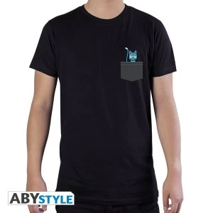 Fairy Tail - Pocket Happy Mens Large T-Shirt - Black