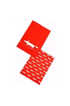 Mr Fox Set of 2 Tea Towels Red
