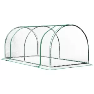 Outsunny Tunnel Greenhouse Grow House Steel Frame Pe Transparent 200x100x80 cm