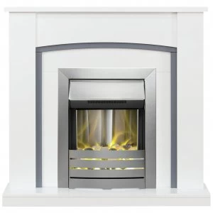 Adam Chilton Electric Fire Suite with Helios - White