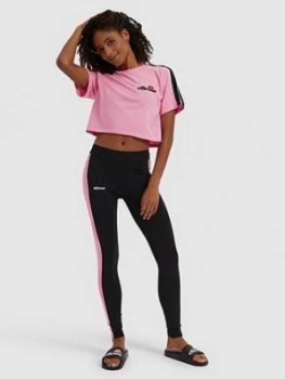 Ellesse Heritage Amarillo Cropped T-Shirt - Pink, Size 8, Women