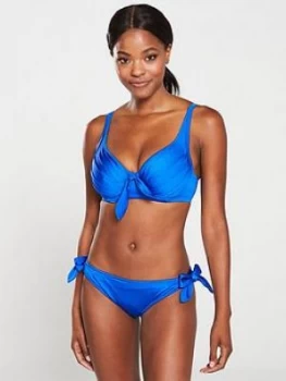 Pour Moi Azure Underwired Lined Non Padded Bikini Top - Deep Blue, Deep Blue, Size 36G, Women