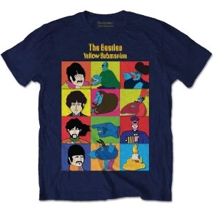 The Beatles - Yellow Submarine Characters Mens Medium T-Shirt - Navy Blue