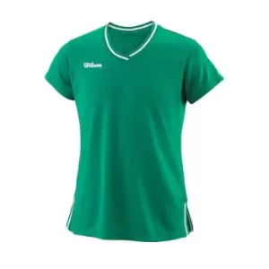 Wilson Team V Neck T Shirt Junior Girls - Green