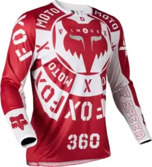 FOX 360 Nobyl Motocross Jersey, white-red, Size XL, white-red, Size XL