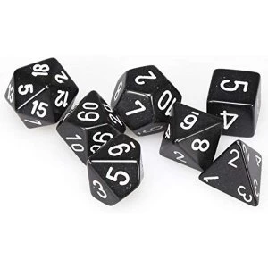 Chessex Opaque Poly 7 Set: Black/White