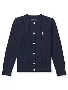 Ralph Lauren Girls Cable Knit Cardigan - Navy, Size Age: 2 Years, Women