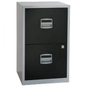 Bisley Filing Cabinet Silver Black 672 x 413 x 400 mm 2 Pieces
