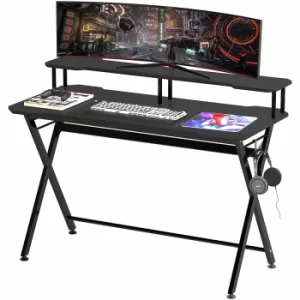 Ashley Gaming Desk with Monitor Shelf, black