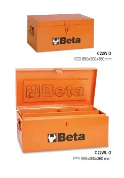 Beta Tools C22WL-O 990 x300 x360mm Wood Lined Metal Tool Trunk Chest 022000299