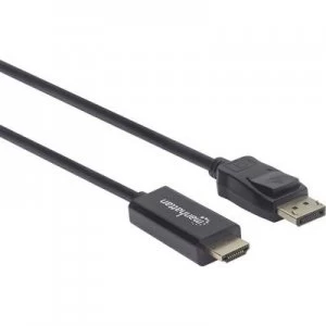 Manhattan HDMI Cable 180.00cm 152679 Black [1x DisplayPort plug - 1x HDMI plug]