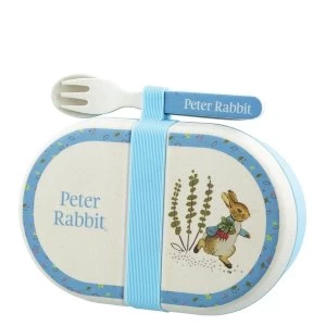 Beatrix Potter Peter Rabbit Organic Bamboo Snack Box with Cutlery Set