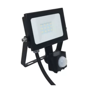 Phoebe LED Floodlight 10W (60W Eqv) Cool White PIR Sensor Black IP65