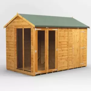 10X6 Power Apex Summerhouse Combi Including 4ft Side Store