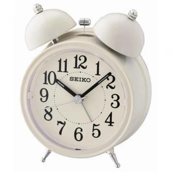 Seiko Bell Alarm Clock with Light and Snooze - Cream