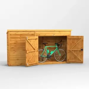 10x2 Power Pent Bike Shed - Brown
