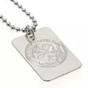 Celtic FC Silver Plated Dog Tag and Chain (One Size) (Silver)