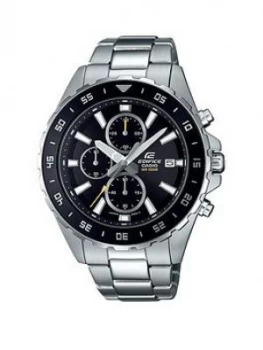 Casio Casio Ediface Black And Silver Chronograph Dial Stainless Steel Bracelet Mens Watch