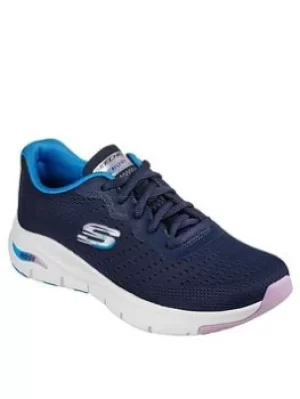 Skechers Arch Fit Trainers, Navy, Size 4, Women