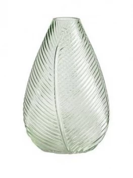 Gisela Graham Green Leaf Impression Glass Vase