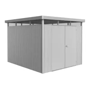 8' x 9' Biohort HighLine H5 Silver Metal Double Door Shed (2.52m x 2.92m)