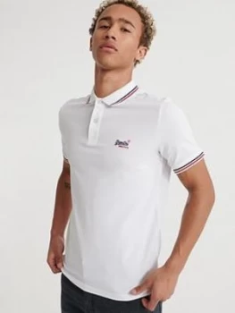 Superdry Classic Micro Lite Polo Shirt, White Size M Men