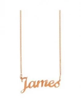 The Love Silver Collection Rose Gold Plated Sterling Silver Personalised Script Name Necklace On Adjustable Curb Chain
