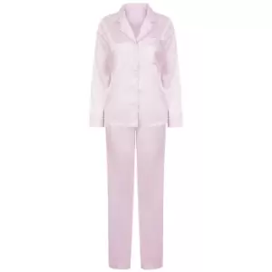 Towel City Womens/Ladies Satin Long PJ Set (XS/S) (Light Pink)