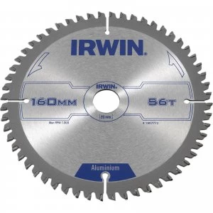 Irwin Aluminium Non-Ferrous Metal Saw Blade 160mm 56T 20mm