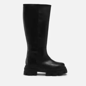 ALOHAS Womens Katiuska Leather Knee High Boots - Black - UK 5