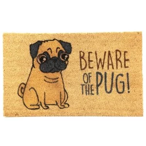 Beware of the Pug Coir Door Mat