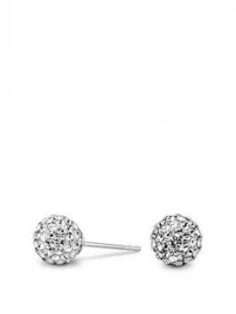 Simply Silver 6Mm Pave Ball Studs Earrings
