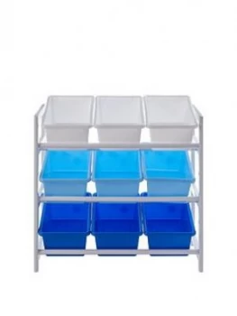Premier Housewares Childrens 3 Tier Storage Unit - Blue/White