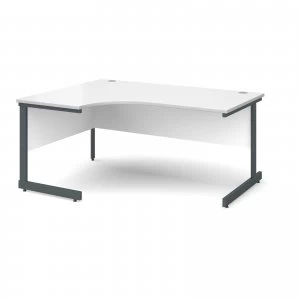 Contract 25 Left Hand Ergonomic Desk 1600mm - Graphite Cantilever Frame