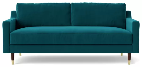 Swoon Rieti Velvet 2 Seater Sofa- Kingfisher Blue