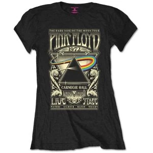 Pink Floyd - Carnegie Hall Poster Womens Large T-Shirt - Black