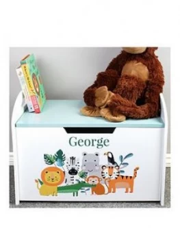 Personalised Jungle Baby Wooden Toy Chest