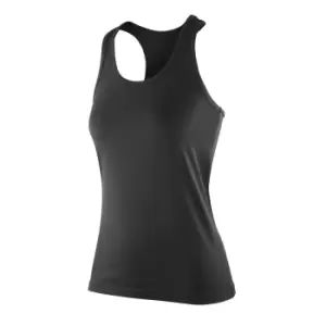 Spiro Womens/Ladies Impact Softex Sleeveless Fitness Vest Top (XXS) (Black)