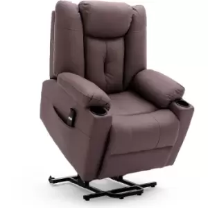 More4homes - afton electric fabric single motor riser recliner lift mobility tilt chair brown - Brown