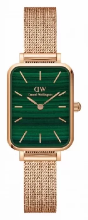 Daniel Wellington Quadro Womens Rectangular Green Dial Watch